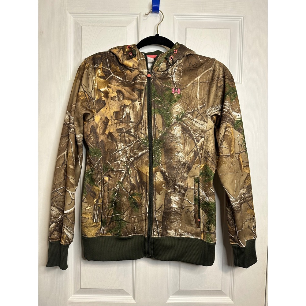 Under Armour Storm Camouflage Realtree Women's Full Zip Fleece Jacket Size XS‎